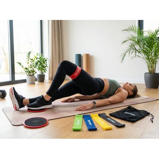 Sportago set odporových gúm a kĺzavých diskov