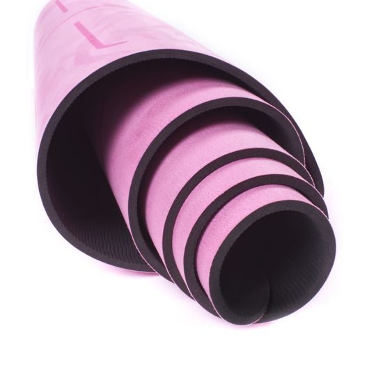 Designová TPE podložka na jógu Sportago s mikrovláknem 183x61 cm - růžová mandala