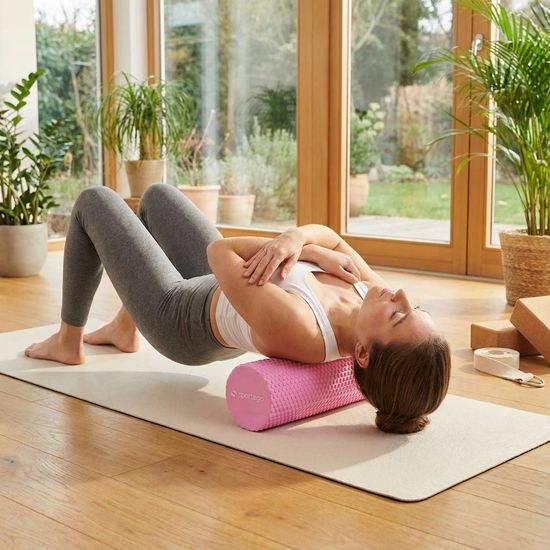 Yoga valec Sportago Seymour 45x15 cm, ružový