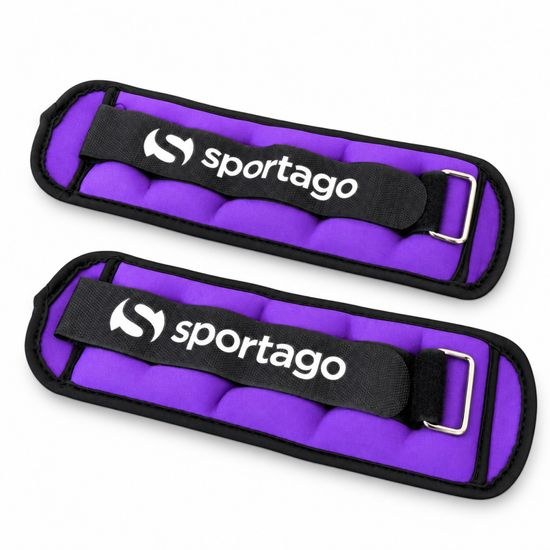 Pár fialových závaží Sportago Mova s popruhy a kovovými průvlaky