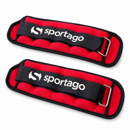 Pár červených závaží Sportago Mova s popruhy a kovovými průvlaky
