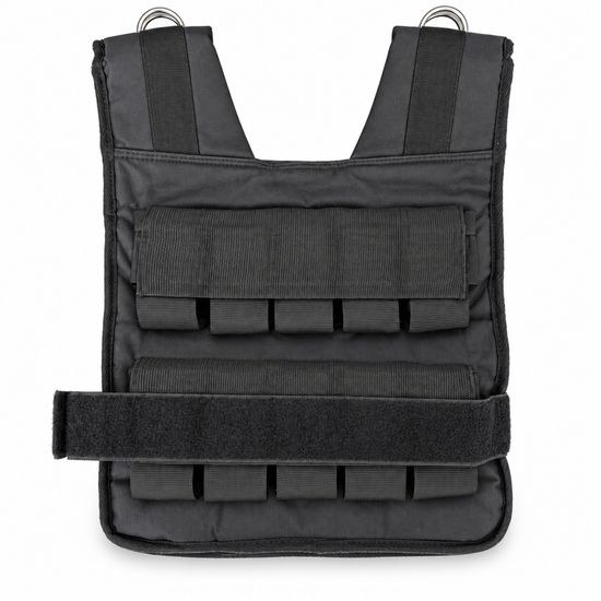 Zadní strana zátěžové vesty Sportago 10 kg s rozepnutým bederním pásem