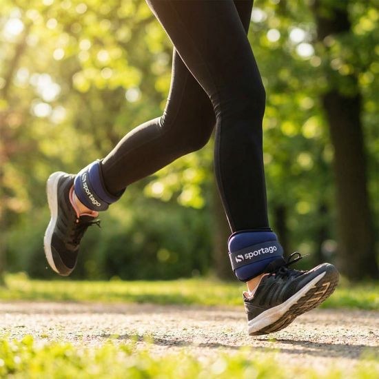 Sportago – neoprénové závažie na zápästie a členky 2×0,5 kg, modré