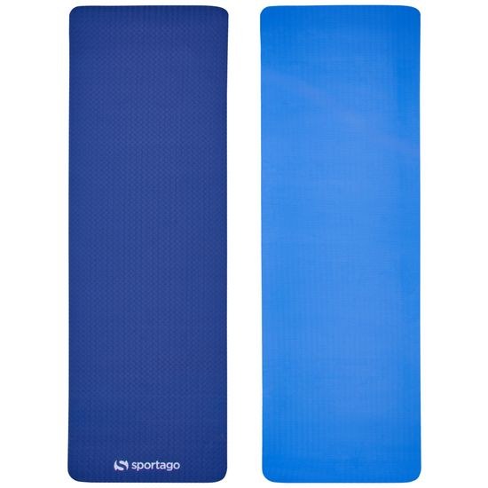Podložka na cvičení Sportago TPE Yoga dvouvrstvá 173x61x0,6 cm Modrá