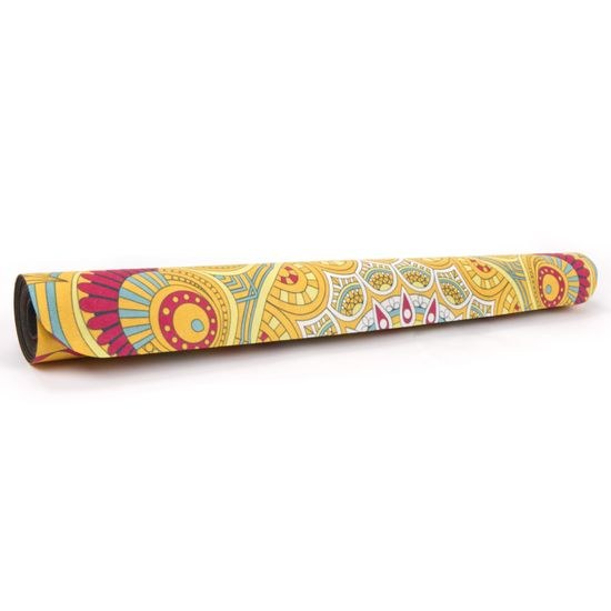Premium semišová podložka na jógu Sportago 185x68x0,15 cm - Ohnivý Proud