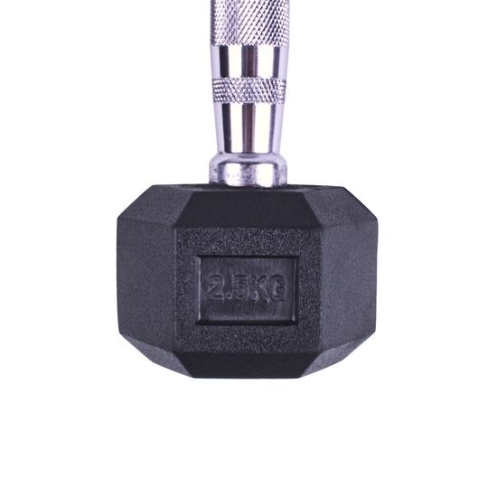 Profi šesťhranná pogumovaná činka Sportago Hexagon 2,5 kg