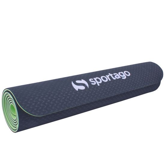 Podložka na cvičení Sportago TPE Yoga dvouvrstvá 173x61x0,6 cm Zelená