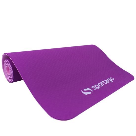 Podložka na cvičení Sportago TPE Yoga dvouvrstvá 173x61x0,6 cm Fialová