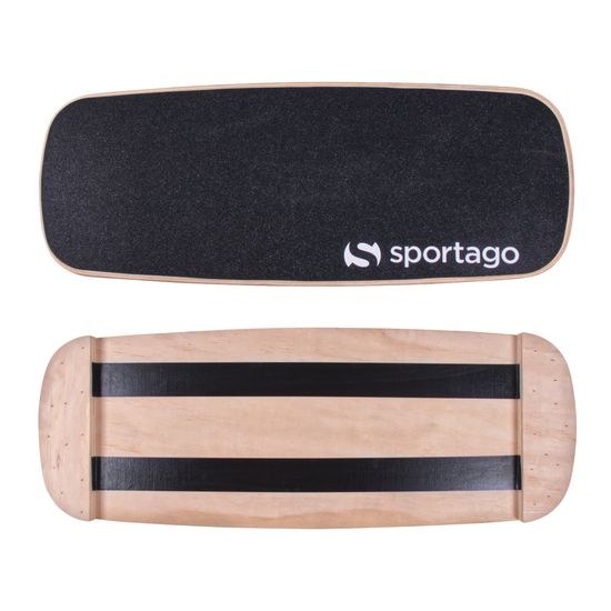Horná protišmyková strana a spodná strana s bezpečnostnými zarážkami dosky Sportago Swayboard