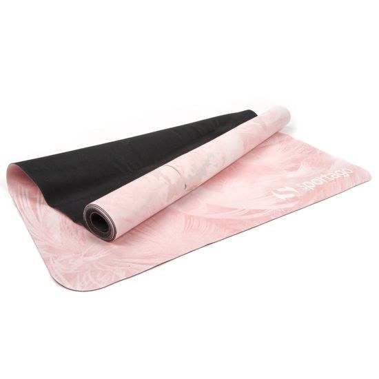 Prémiová semišová podložka na jogu Sportago 185x68x0,15 cm - Plameniaková Láska