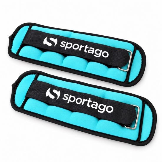Pár tyrkysových závaží Sportago Mova s popruhy a kovovými průvlaky