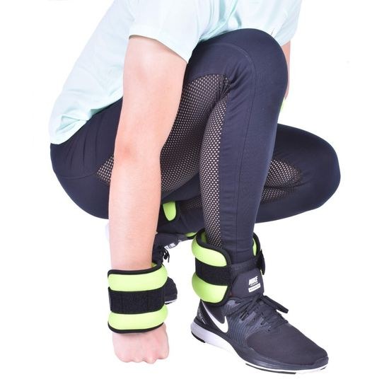 Sportago neoprénová záťaž na zápästie/členok 2 x 0,5 kg - zelená