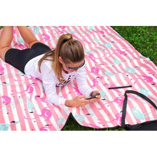 Sportago Flamingos pikniková deka 200x200 cm