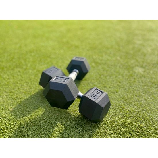 Profi šesťhranná pogumovaná činka Sportago Hexagon 15 kg