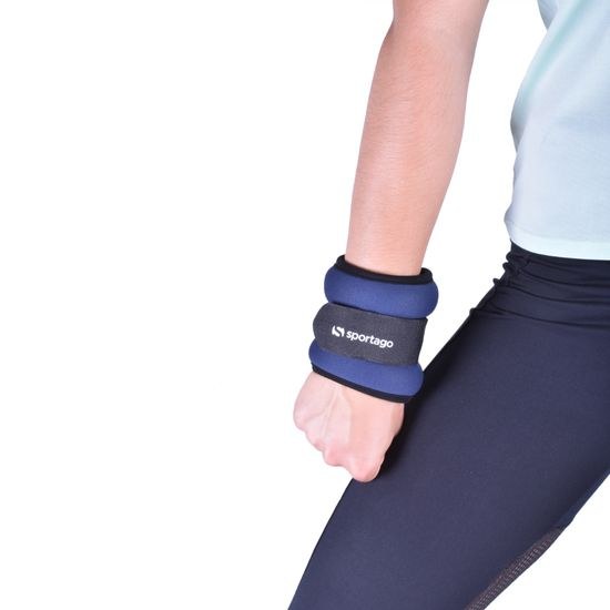 Sportago – neoprénové závažie na zápästie a členky 2×0,5 kg, modré