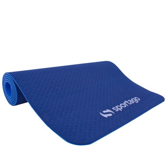 Podložka na cvičení Sportago TPE Yoga dvouvrstvá 173x61x0,6 cm Modrá