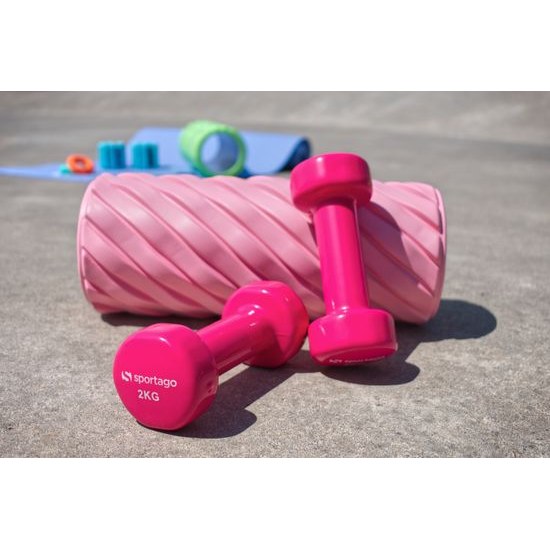 Vinylová činka Sportago Kirby, 2x2kg ružové