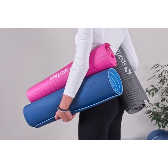 Podložka na cvičení Sportago TPE Yoga dvouvrstvá 173x61x0,6 cm Modrá