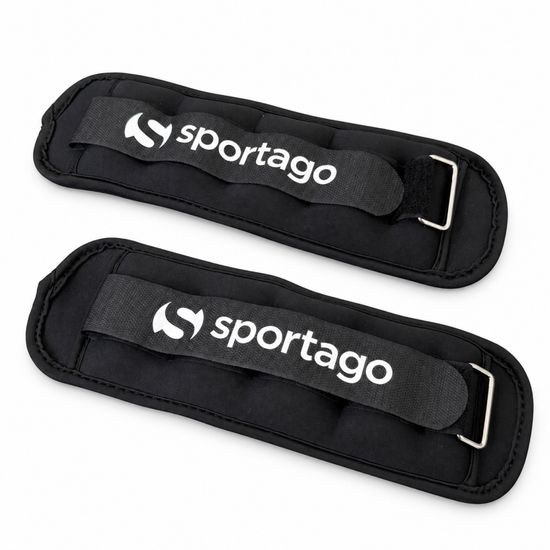 Pár černých závaží Sportago Mova s popruhy a kovovými průvlaky