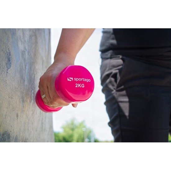 Vinylová činka Sportago Kirby, 2x2kg ružové