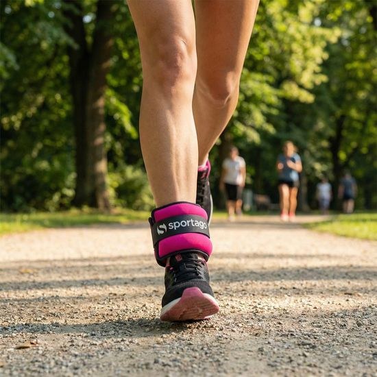 Sportago neoprénová zátěž na zápěstí/kotník 2 x 1,5 kg - růžová