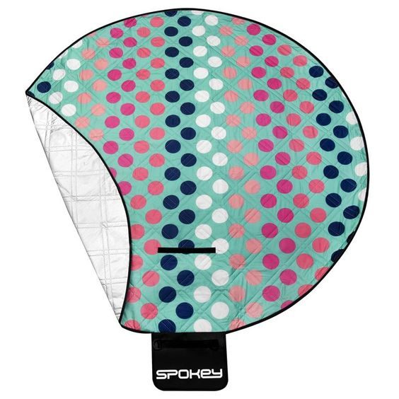 Spokey PICNIC DOTS Pikniková deka kulatá, průměr 140 cm