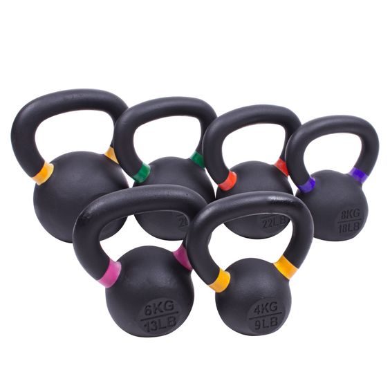 Sada powdercoated kettlebellu Sportago Ironside