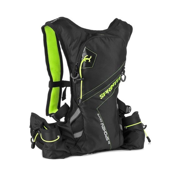Spokey SPRINTER - Športové, cyklistický a bežecký ruksak 5 l, zeleno / čierny, vodeodolný