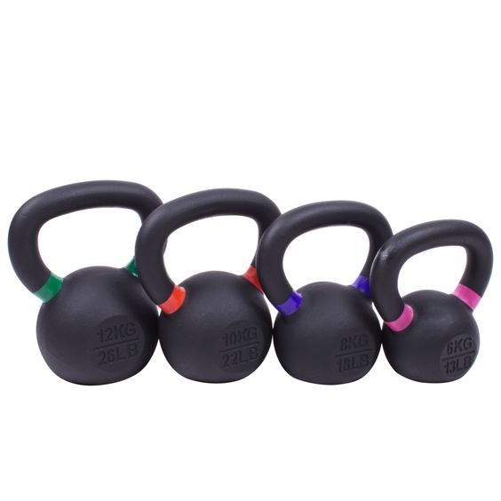 Sada powdercoated kettlebellu Sportago Ironside