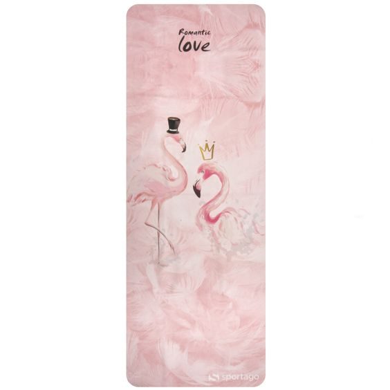Prémiová semišová podložka na jogu Sportago 185x68x0,15 cm - Plameniaková Láska