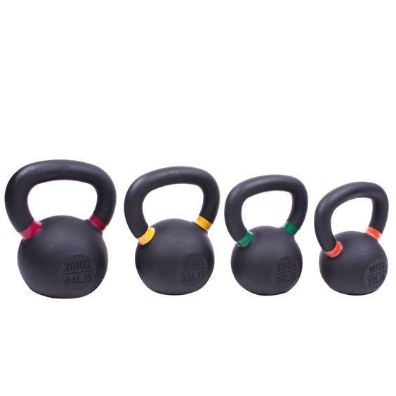 Sada powdercoated kettlebellu Sportago Ironside