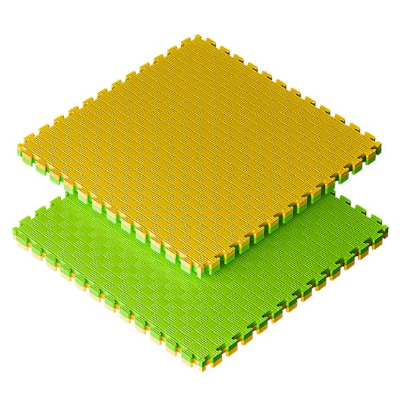 Sportago Tatami Taekwondo podložka 100x100cm žlutá-zelená