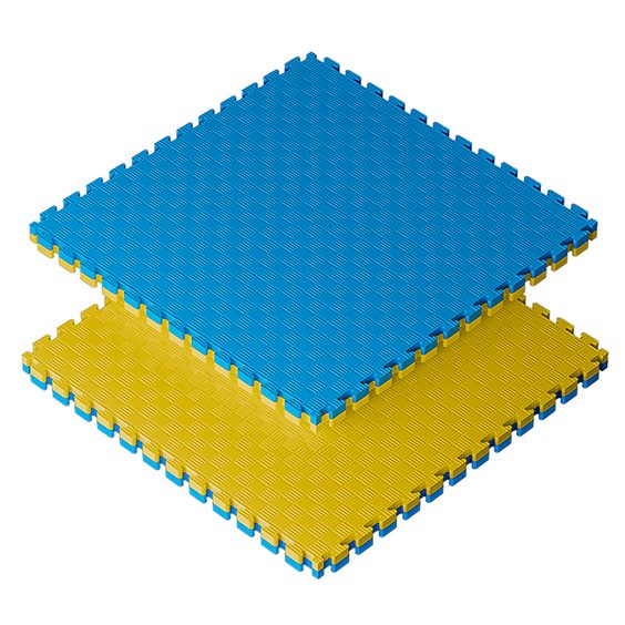 Sportago Tatami Taekwondo podložka 100x100cm žltá-modrá