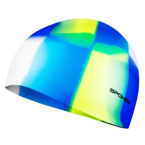 ABSTRACT-Plavecká čiapka silikónová bielo-modro-žlto-fialová