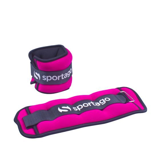 Sportago neoprénová záťaž na zápästie/členok 2 x 1 kg - růžová