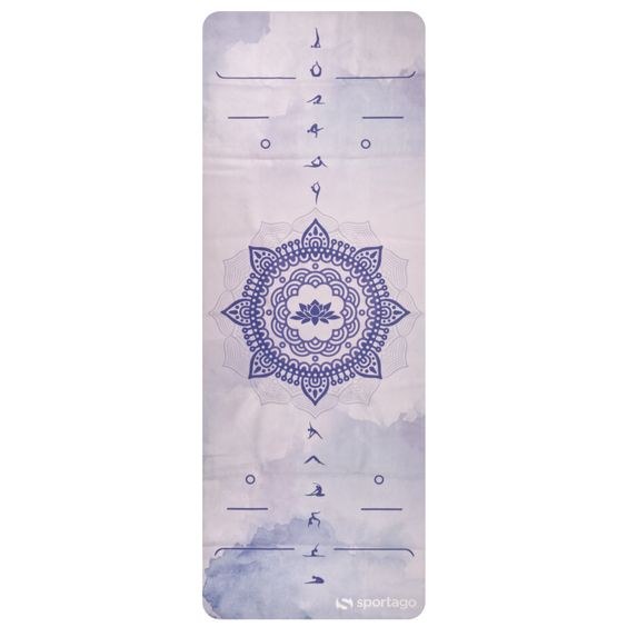 Prémiová semišová podložka na jogu Sportago 185x68x0,15 cm - Levanduľový zen