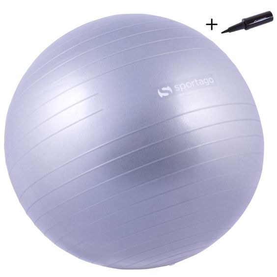 Gymnastický míč Sportago Anti-Burst 85 cm, stříbrný, včetně pumpičky