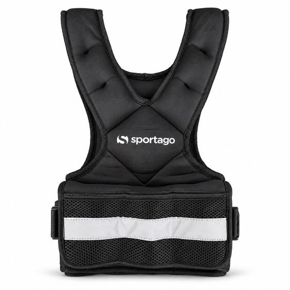 Čierna záťažová vesta Sportago Vigor 10 kg spredu na bielom pozadí