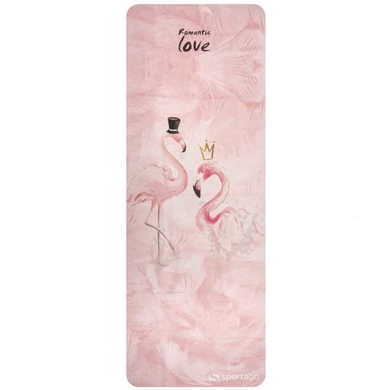 Prémiová semišová podložka na jogu Sportago 185x68x0,15 cm - Plameniaková Láska