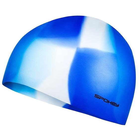 Spokey ABSTRACT-Plavecká čepice silikonová modro -bílá - modro-bílá