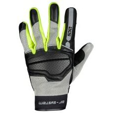 Klasické rukavice iXS EVO-AIR X40464 černo-světle šedo-neonově žlutá XL