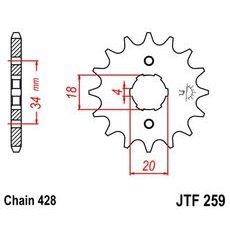 Řetězové kolečko JT JTF 259-17 17 zubů, 428
