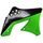 Spoilery chladiče POLISPORT 8412800004 (pár) černá/zelená 05 pro KAWASAKI KX 250 (F) 4T 2009-2012