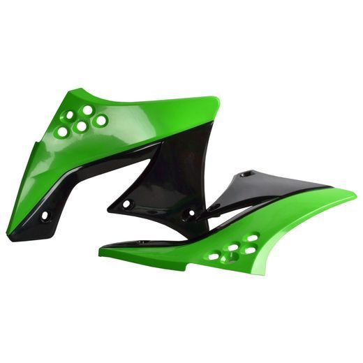 SPOILERY CHLADIČE POLISPORT 8412800001 (PÁR) ZELENÁ 05/ČERNÁ PRO KAWASAKI KX 250 (F) 4T 2009-2012