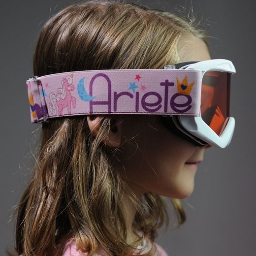 BRÝLE ARIETE SNOWY - KIDS 14930-BOU BÍLÉ, ORANŽOVÉ SKLA RŮŽOVÝ PÁSEK