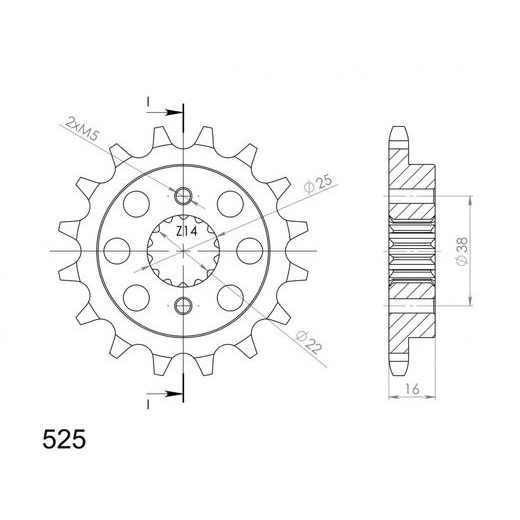 ŘETĚZOVÁ SADA EK - ZLATÝ ŘETĚZ 525 MVXZ, X-KROUŽEK, KOLEČKO SUPERSPROX, ROZETA SUPERSPROX PRO CAGIVA GRAND CANYON 900 1998-2000