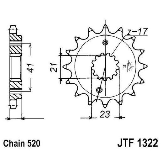 ŘETĚZOVÉ KOLEČKO JT JTF 1322-15 15 ZUBŮ, 520