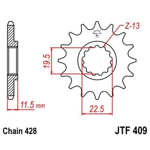 ŘETĚZOVÁ SADA D.I.D CHAIN - STŘÍBRNÝ ŘETĚZ 428 D, NETĚSNĚNÝ, KOLEČKO JT, ROZETA JT PRO SUZUKI DR-Z 125 / L 2007-2024