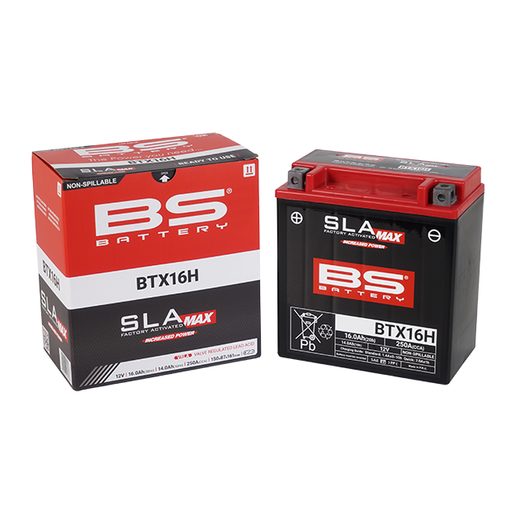TOVÁRNĚ AKTIVOVANÁ MOTOCYKLOVÁ BATERIE BS-BATTERY BTX16H (FA) SLA MAX