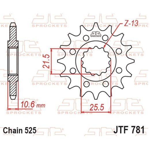 ŘETĚZOVÉ KOLEČKO JT JTF 781-15 15 ZUBŮ, 525